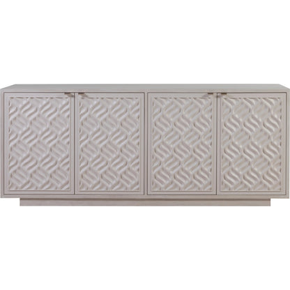 Solimar Media Console by Artistica Home in white oak. Made from white oak in a unique style.