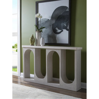 Solimar Console by Artistica Home in white oak. Made from white oak in a unique style.