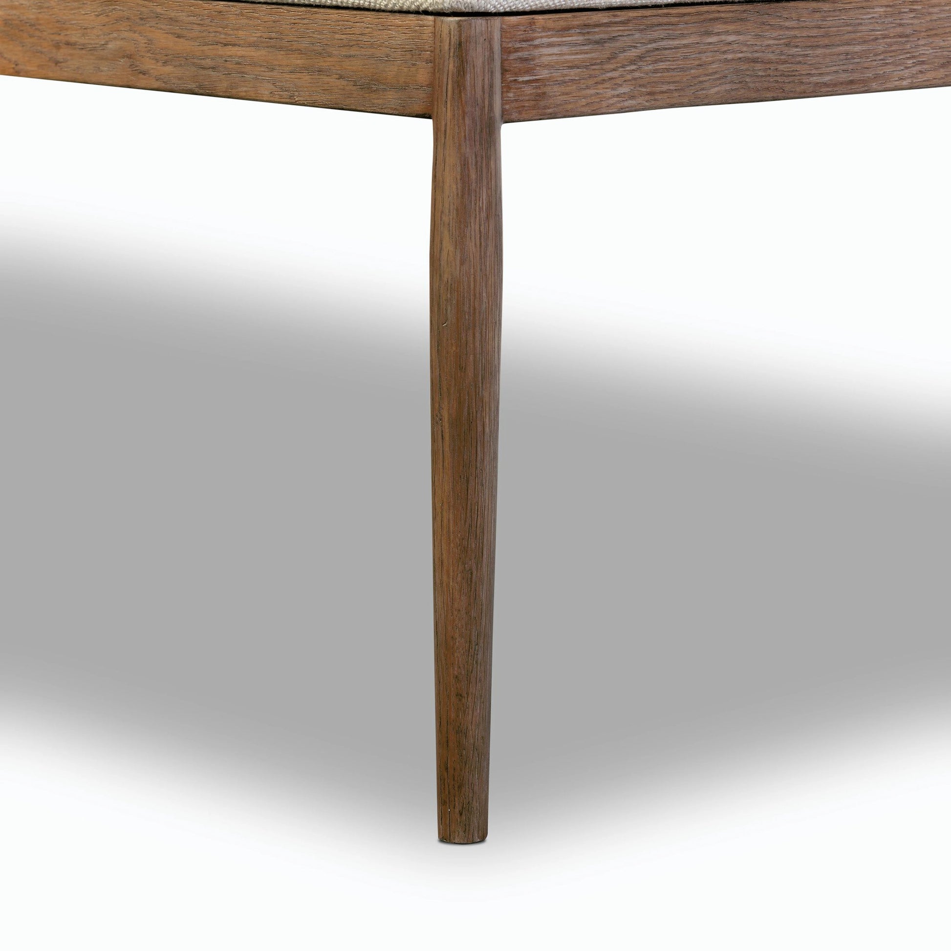 Glenview Dining Chair by Four Hands in essence natural and weathered oak. Made from 49% viscose (rayon), 22% flax, linen, 18% polyester, 11% cotton, solid oak in a modern style.