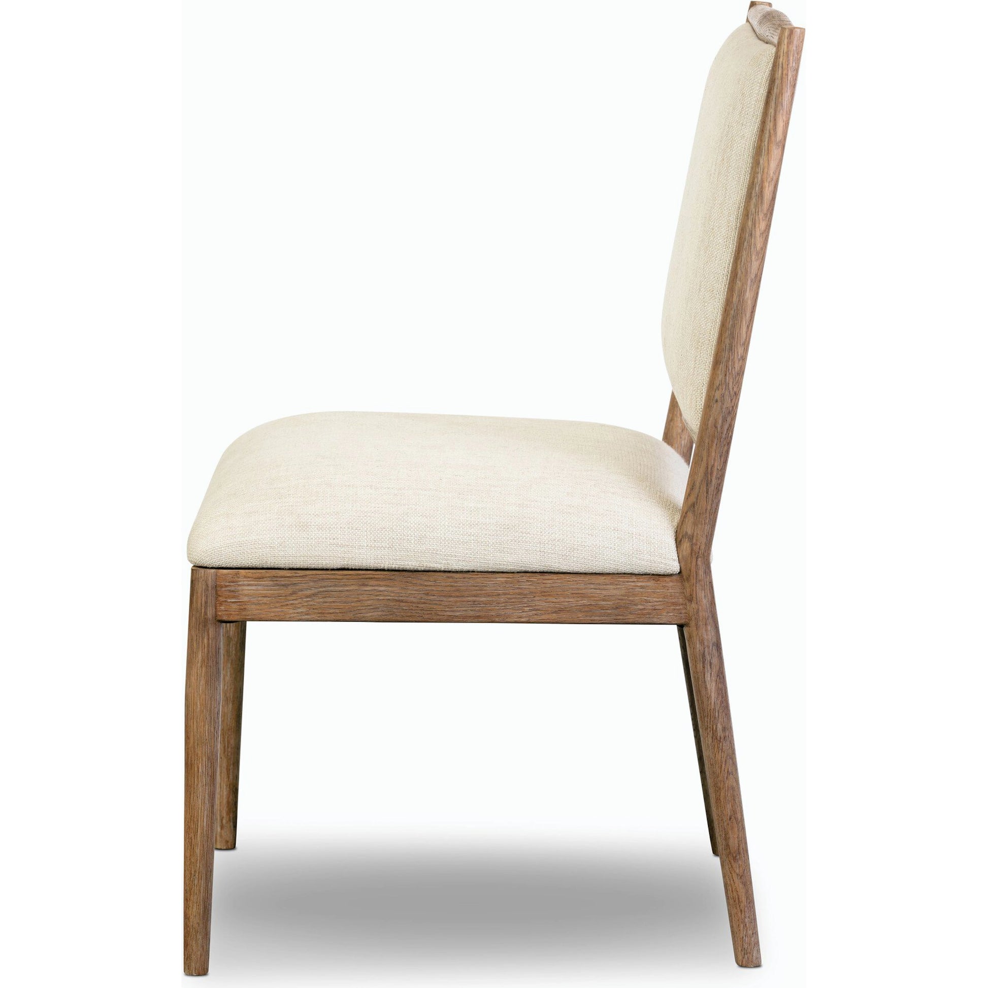 Glenview Dining Chair by Four Hands in essence natural and weathered oak. Made from 49% viscose (rayon), 22% flax, linen, 18% polyester, 11% cotton, solid oak in a modern style.