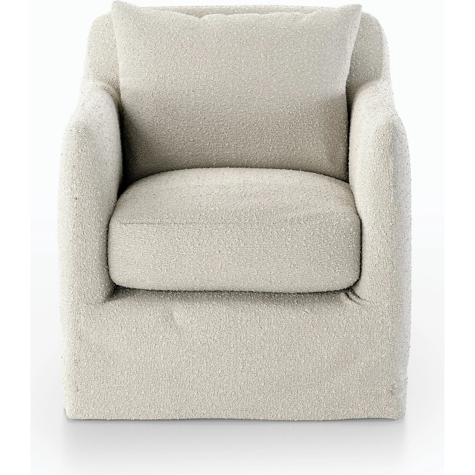 Dade Outdoor Swivel Chair by Four Hands. Made from 100% olefin, aluminum in a modern style.