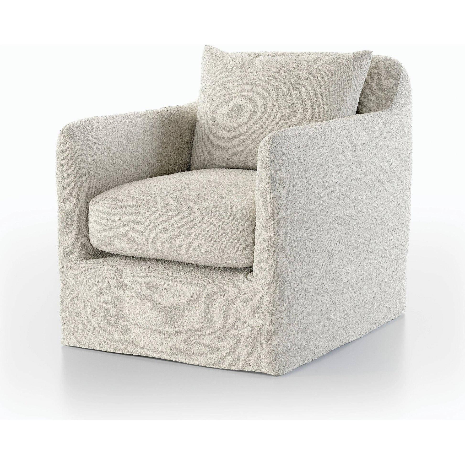 Dade Outdoor Swivel Chair by Four Hands. Made from 100% olefin, aluminum in a modern style.