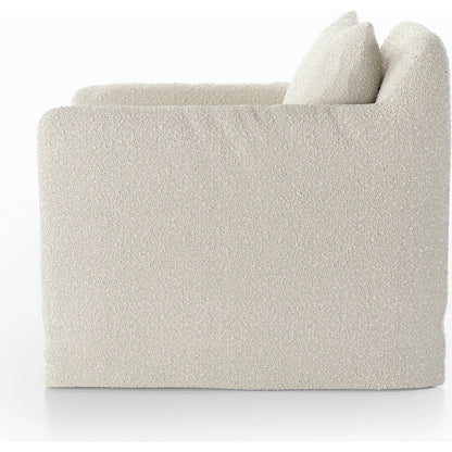 Dade Outdoor Swivel Chair by Four Hands. Made from 100% olefin, aluminum in a modern style.