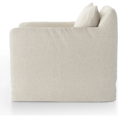 Dade Outdoor Swivel Chair by Four Hands. Made from 100% olefin, aluminum in a modern style.