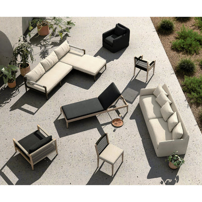 Dade Outdoor Swivel Chair by Four Hands. Made from 100% olefin, aluminum in a modern style.