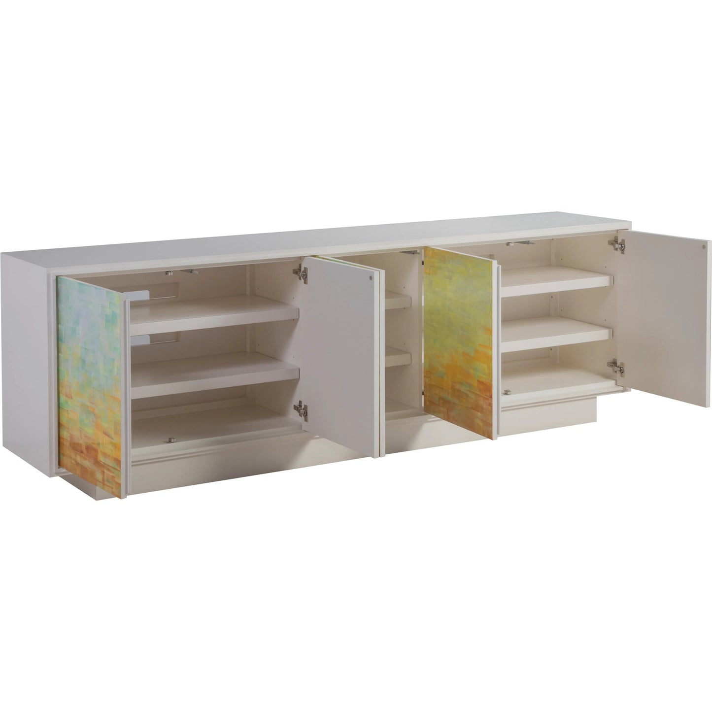 002 SI-2540392 | Additional Silo | Aurora Media Console by Artistica Home in ivory, gold/yellow. Made from oak in a unique style.