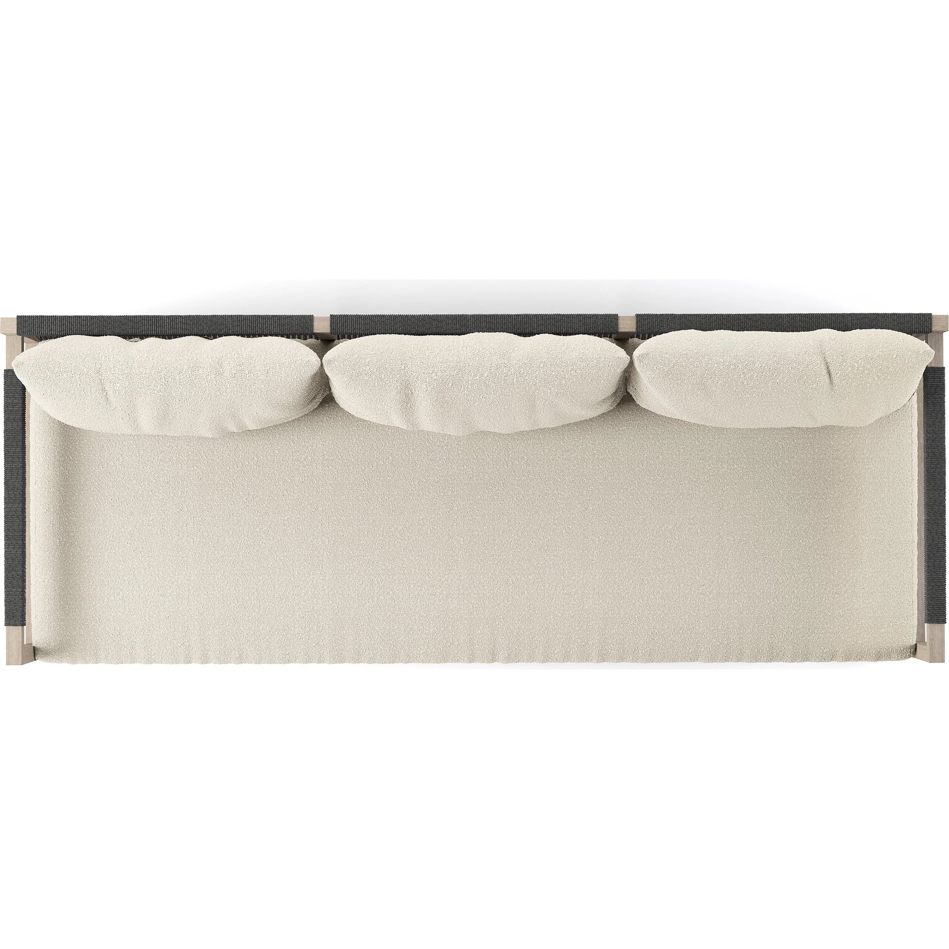 Sherwood Outdoor Sofa, Weathered Grey by Four Hands. Made from 100% olefin, solid fsc®-certified teak, 100% polypropylene in a coastal style.