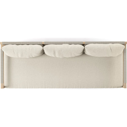 Sherwood Outdoor Sofa, Washed Brown by Four Hands. Made from 100% olefin, solid fsc®-certified teak, 100% polypropylene in a coastal style.