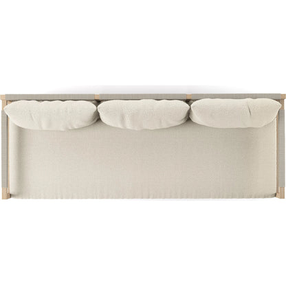 Sherwood Outdoor Sofa, Washed Brown by Four Hands. Made from 100% olefin, solid fsc®-certified teak, 100% polypropylene in a coastal style.