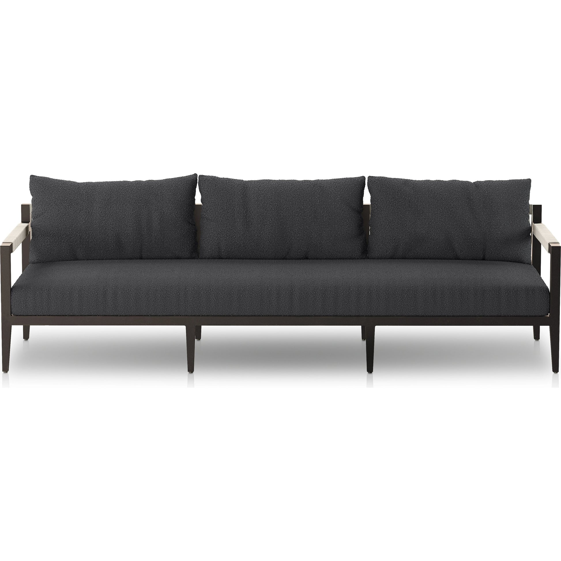 Sherwood Outdoor Sofa, Bronze by Four Hands. Made from 100% olefin, aluminum, 100% polypropylene in a modern style.