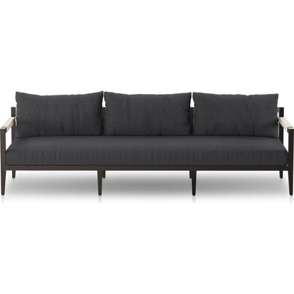 Sherwood Outdoor Sofa, Bronze by Four Hands. Made from 100% olefin, aluminum, 100% polypropylene in a modern style.