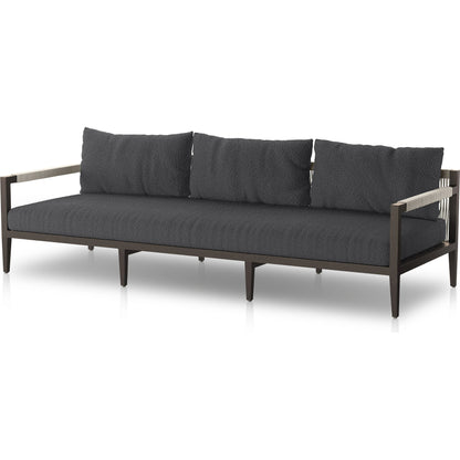 Sherwood Outdoor Sofa, Bronze by Four Hands. Made from 100% olefin, aluminum, 100% polypropylene in a modern style.