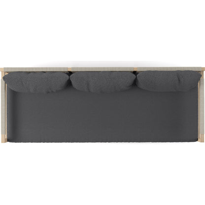 Sherwood Outdoor Sofa, Washed Brown by Four Hands. Made from 100% olefin, solid fsc®-certified teak, 100% polypropylene in a coastal style.
