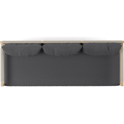 Sherwood Outdoor Sofa, Washed Brown by Four Hands. Made from 100% olefin, solid fsc®-certified teak, 100% polypropylene in a coastal style.