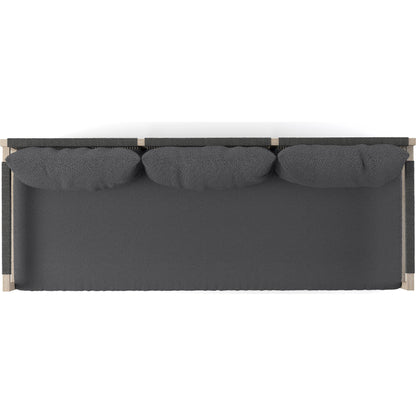 Sherwood Outdoor Sofa, Weathered Grey by Four Hands. Made from 100% olefin, solid fsc®-certified teak, 100% polypropylene in a coastal style.