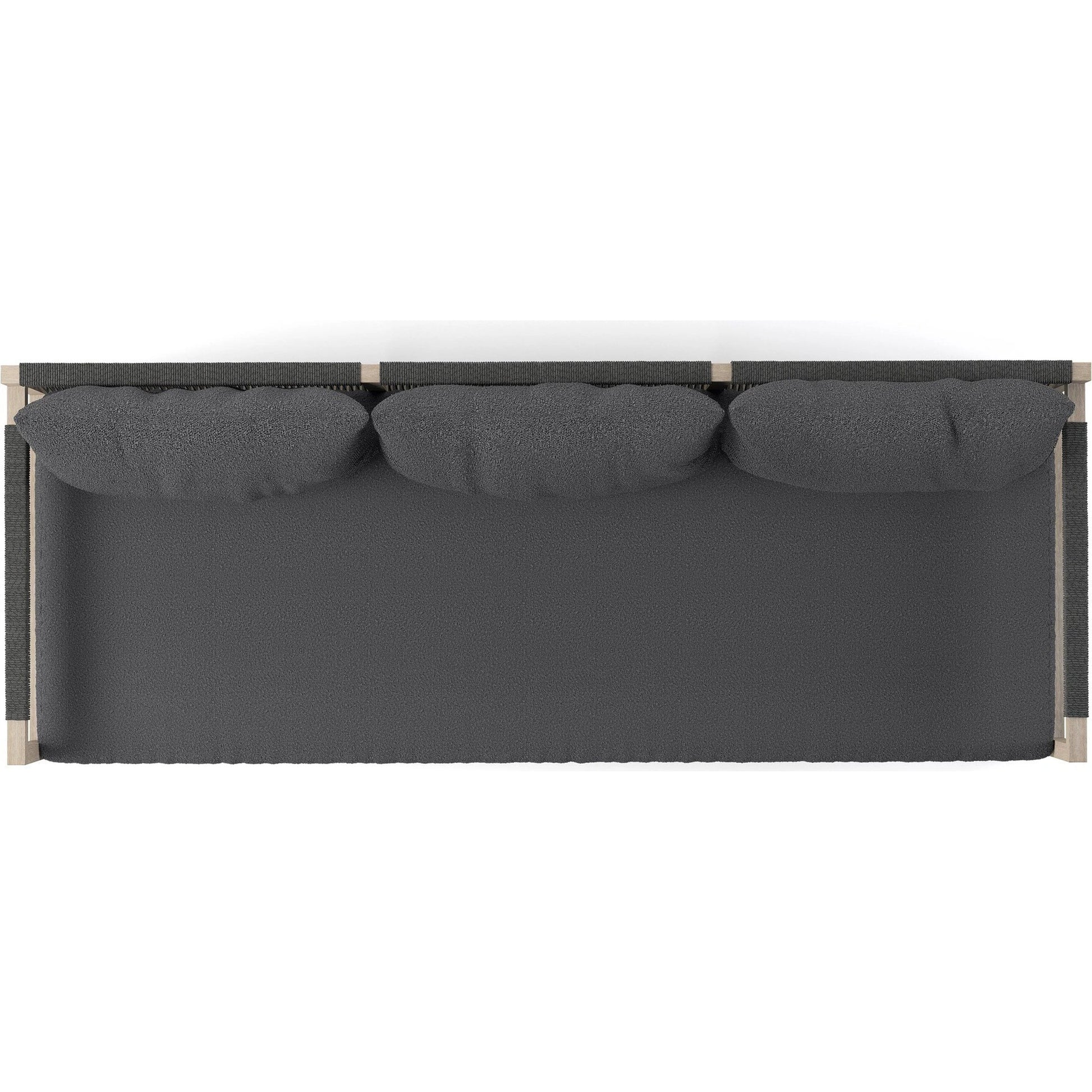 Sherwood Outdoor Sofa, Weathered Grey by Four Hands. Made from 100% olefin, solid fsc®-certified teak, 100% polypropylene in a coastal style.