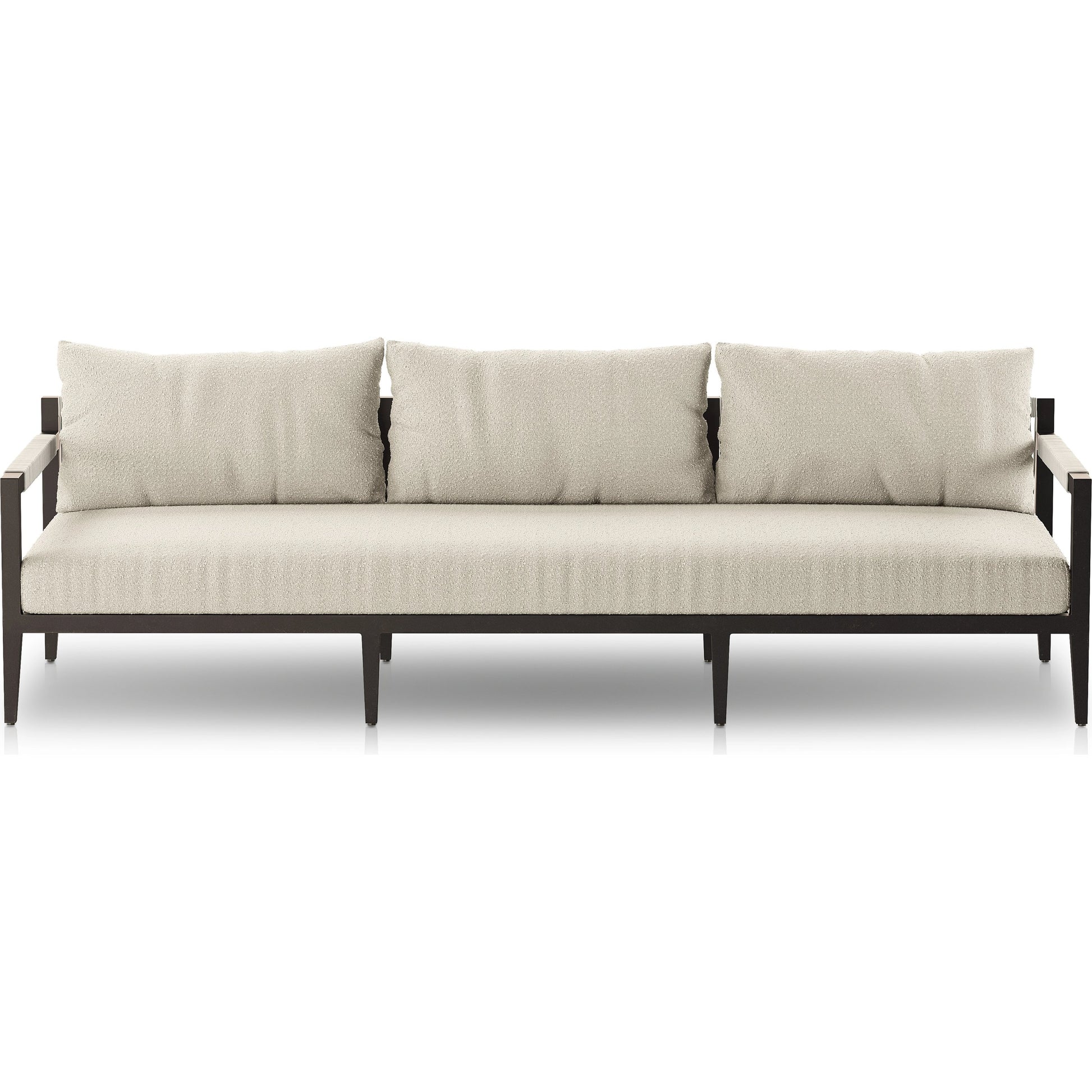 Sherwood Outdoor Sofa, Bronze by Four Hands. Made from 100% olefin, aluminum, 100% polypropylene in a modern style.