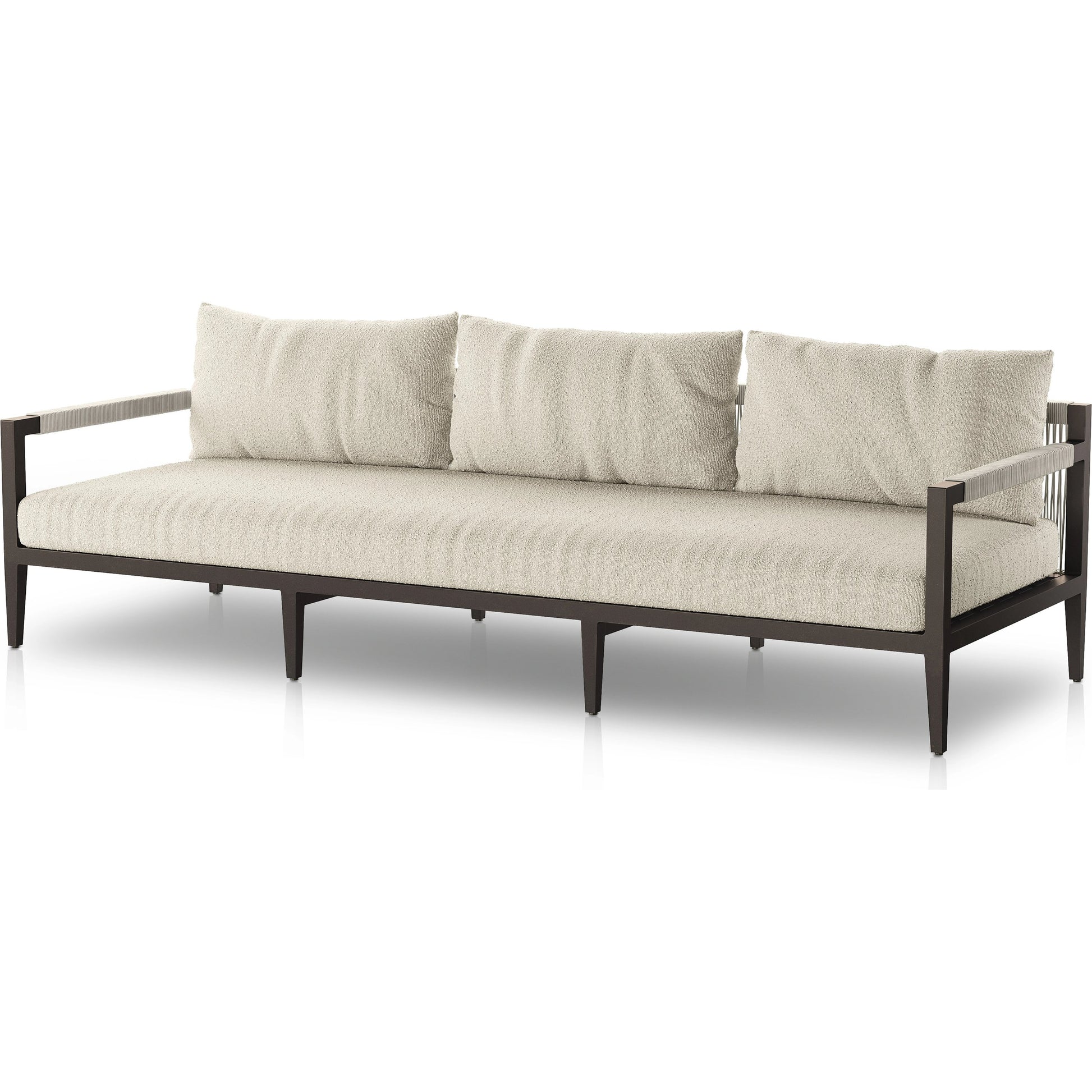 Sherwood Outdoor Sofa, Bronze by Four Hands. Made from 100% olefin, aluminum, 100% polypropylene in a modern style.