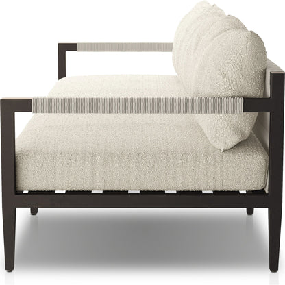 Sherwood Outdoor Sofa, Bronze by Four Hands. Made from 100% olefin, aluminum, 100% polypropylene in a modern style.