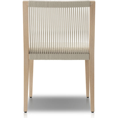Sherwood Outdoor Dining Chair, Washed Brown by Four Hands in washed brown. Made from 100% olefin, solid fsc®-certified teak, 100% polypropylene in a cottage & farmhouse style.