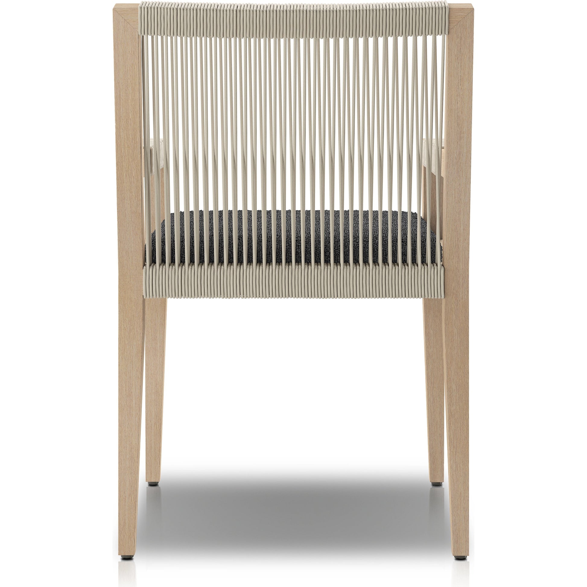 Sherwood Dining Armchair, Washed Brown by Four Hands. Made from 100% olefin, solid fsc®-certified teak, 100% polypropylene in a cottage & farmhouse style.
