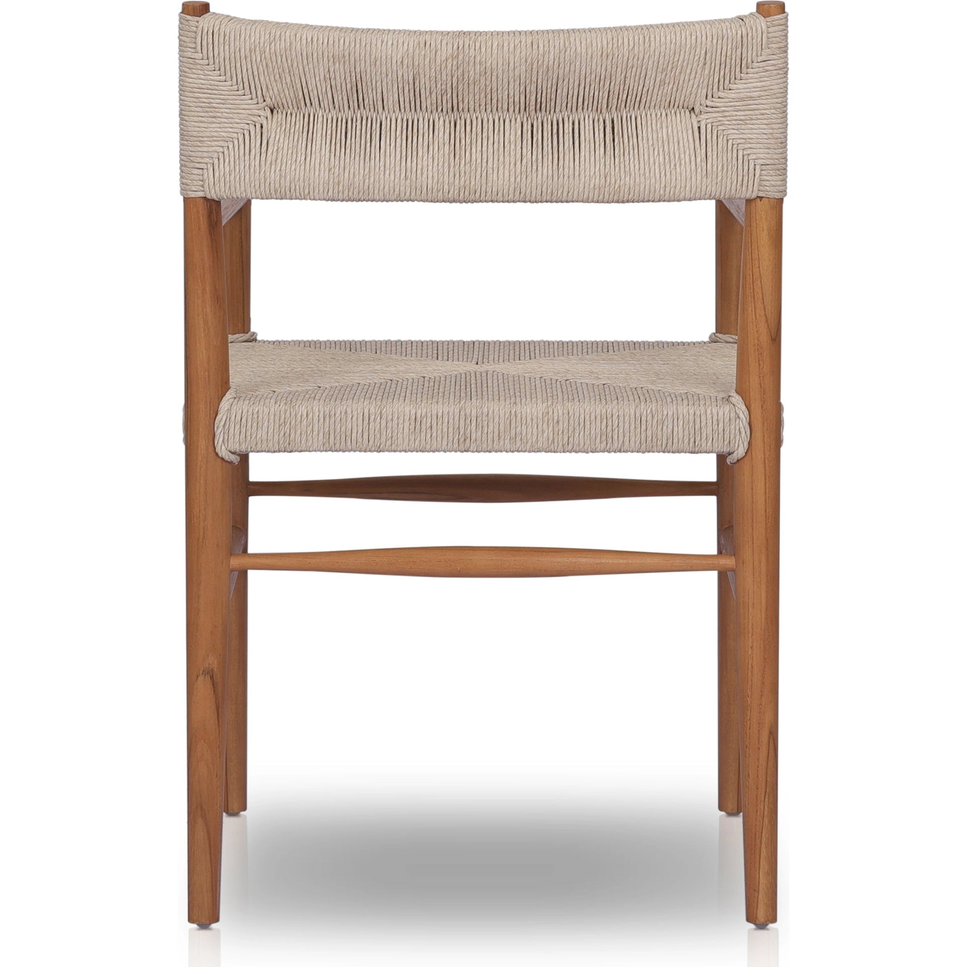 Lomas Outdoor Dining Armchair by Four Hands. Made from solid teak, 100% polyethylene in a modern style.