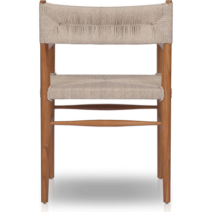 Lomas Outdoor Dining Armchair by Four Hands. Made from solid teak, 100% polyethylene in a modern style.