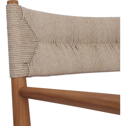 Lomas Outdoor Dining Armchair by Four Hands. Made from solid teak, 100% polyethylene in a modern style.