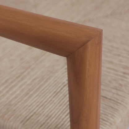 Lomas Outdoor Dining Armchair by Four Hands. Made from solid teak, 100% polyethylene in a modern style.