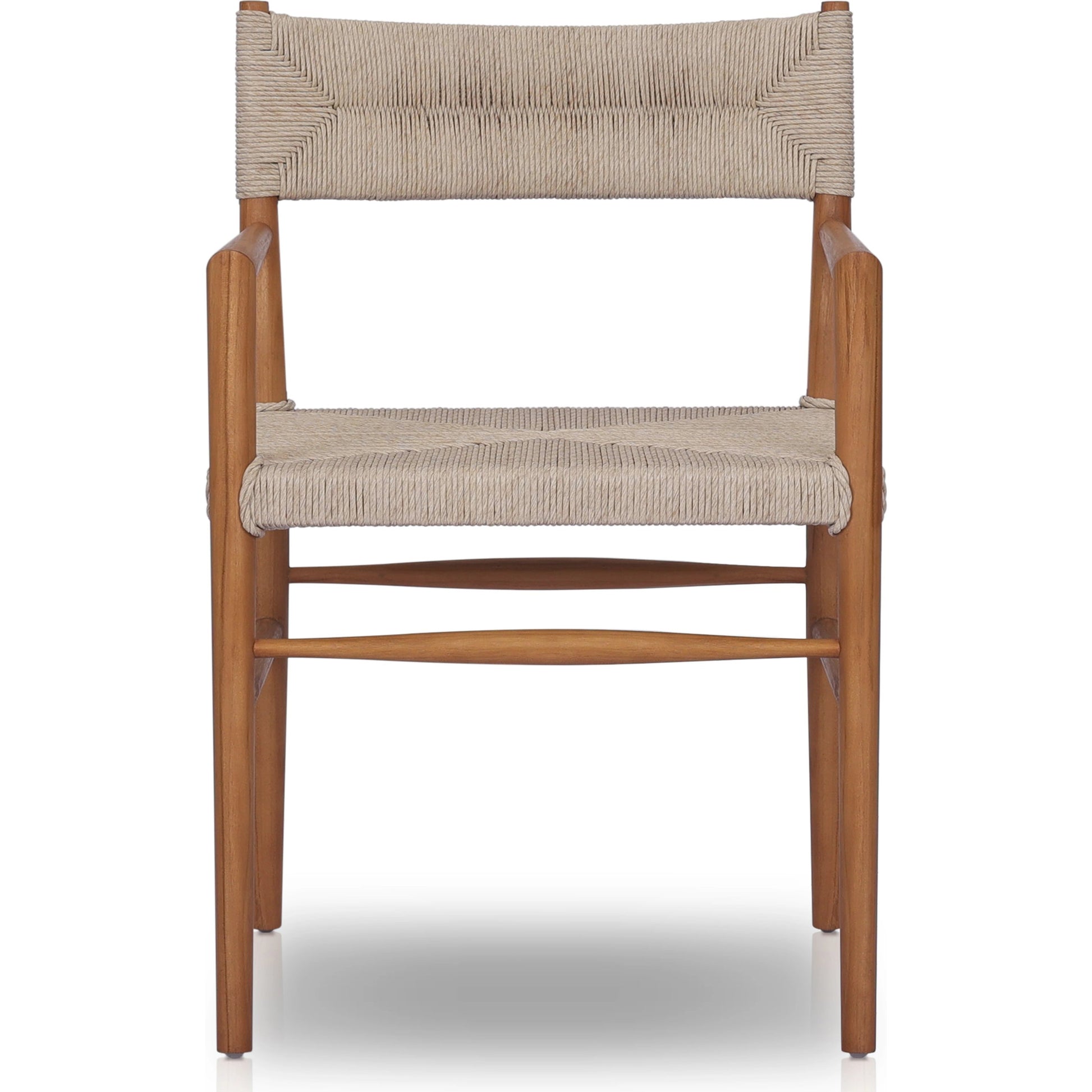 Lomas Outdoor Dining Armchair by Four Hands. Made from solid teak, 100% polyethylene in a modern style.