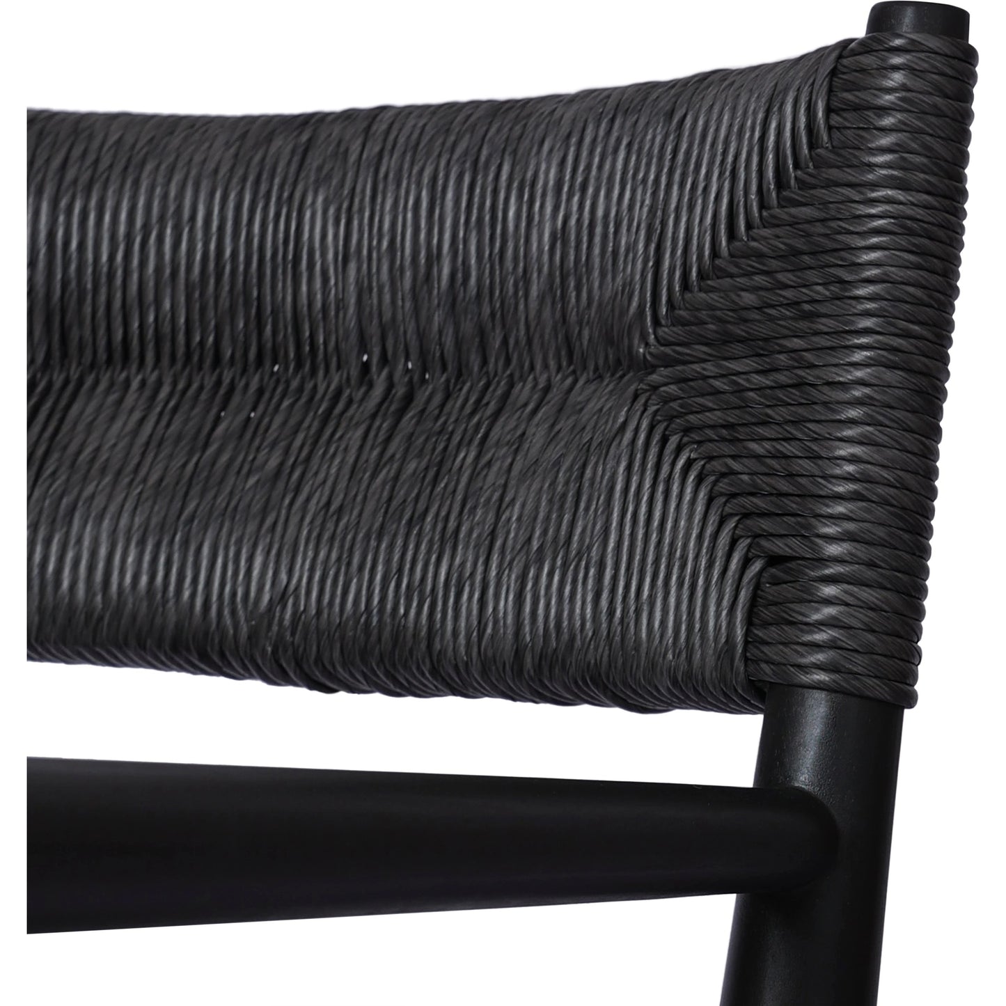 022 SI-2092619 | Closeup | Lomas Outdoor Dining Armchair by Four Hands. Made from solid teak, 100% polyethylene in a modern style.