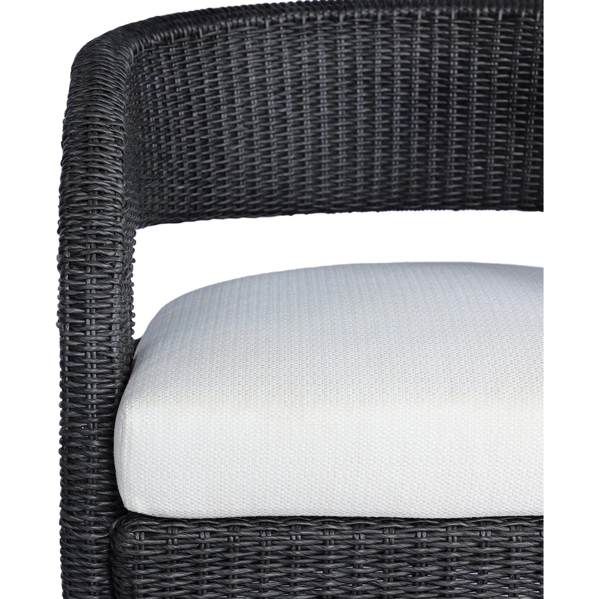 Hawkins Outdoor Swivel Chair by Four Hands. Made from 100% olefin, 100% polyethylene, 91% polyurethane foam pad, 9% polyester fiber batting in a modern style.