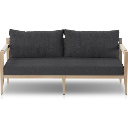 Sherwood Outdoor Sofa, Washed Brown by Four Hands. Made from 100% olefin, solid fsc®-certified teak, 100% polypropylene in a coastal style.