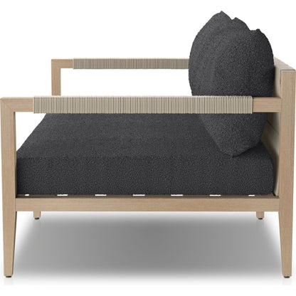 Sherwood Outdoor Sofa, Washed Brown by Four Hands. Made from 100% olefin, solid fsc®-certified teak, 100% polypropylene in a coastal style.