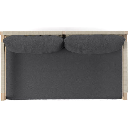 Sherwood Outdoor Sofa, Washed Brown by Four Hands. Made from 100% olefin, solid fsc®-certified teak, 100% polypropylene in a coastal style.