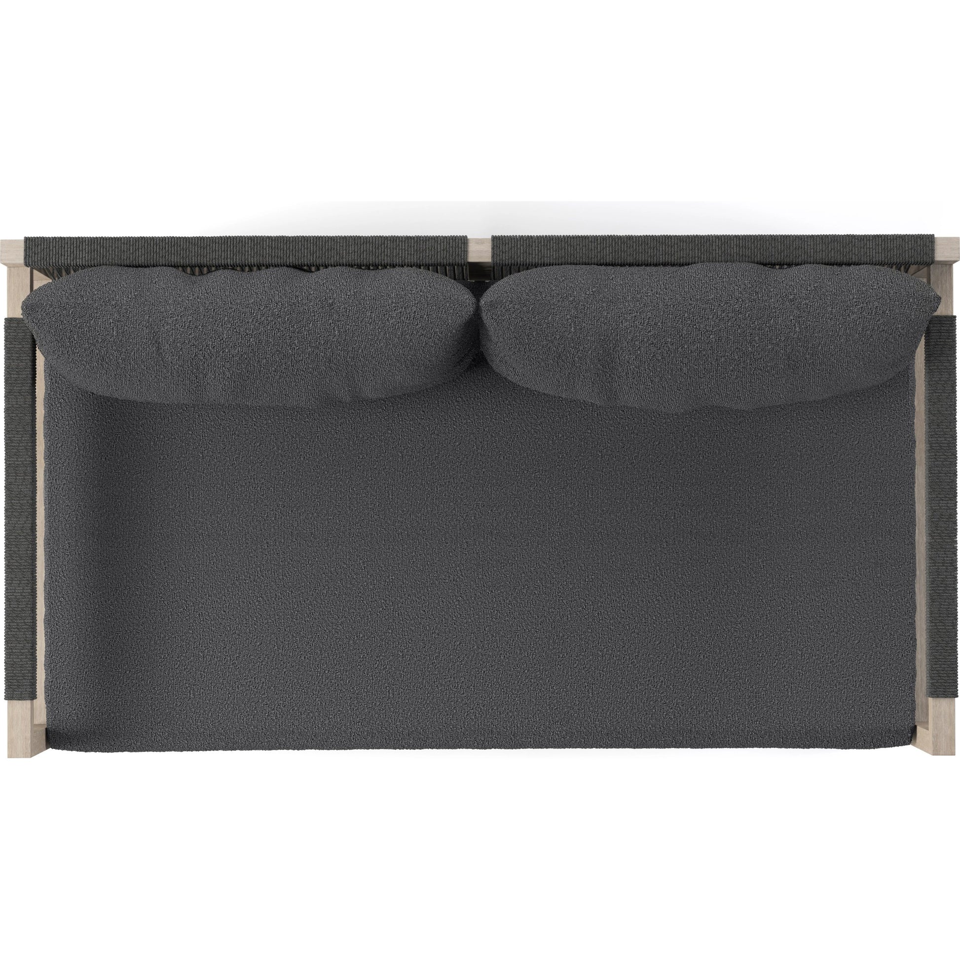 Sherwood Outdoor Sofa, Weathered Grey by Four Hands. Made from 100% olefin, solid fsc®-certified teak, 100% polypropylene in a coastal style.