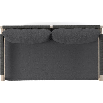 Sherwood Outdoor Sofa, Weathered Grey by Four Hands. Made from 100% olefin, solid fsc®-certified teak, 100% polypropylene in a coastal style.