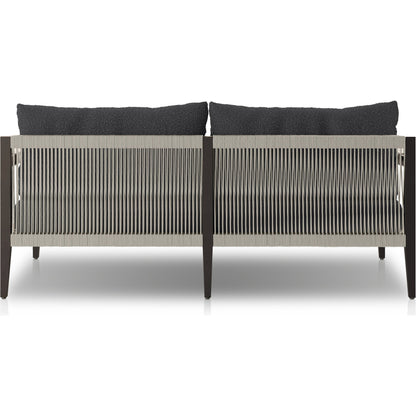 Sherwood Outdoor Sofa, Bronze by Four Hands. Made from 100% olefin, aluminum, 100% polypropylene in a modern style.