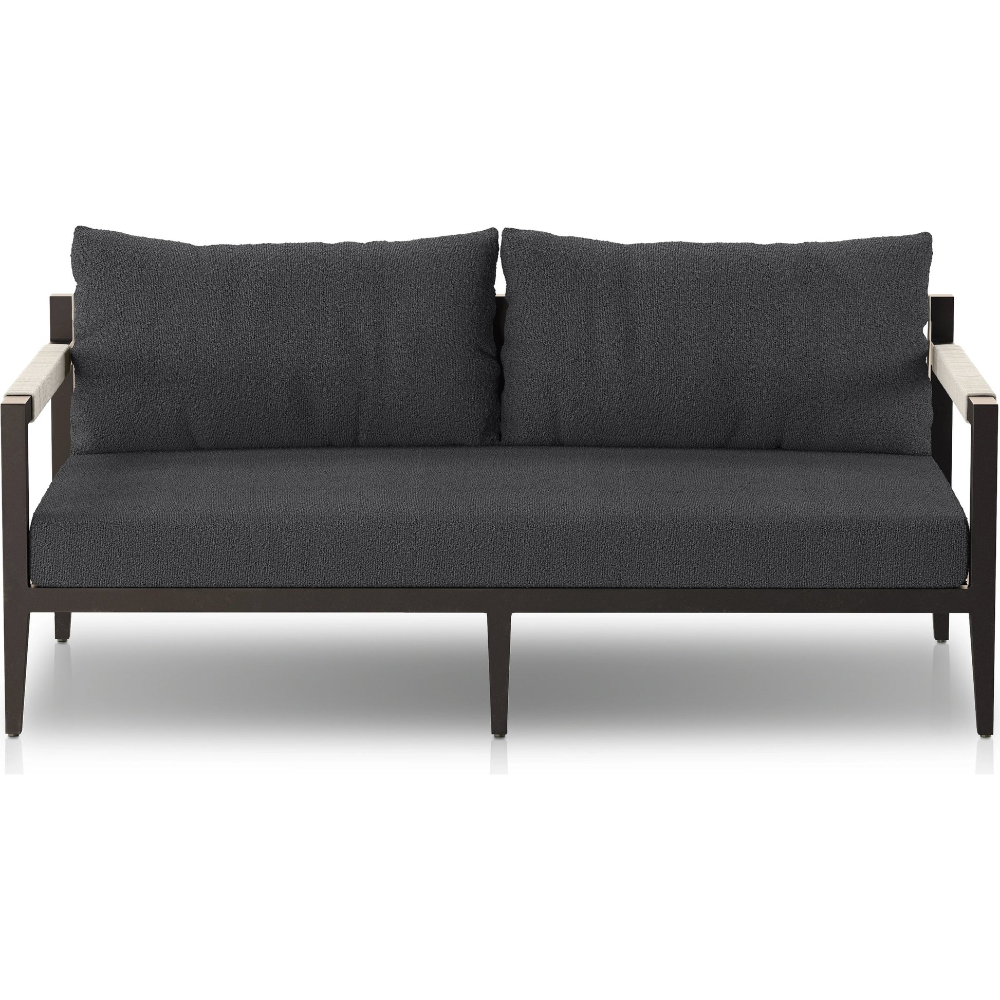 Sherwood Outdoor Sofa, Bronze by Four Hands. Made from 100% olefin, aluminum, 100% polypropylene in a modern style.