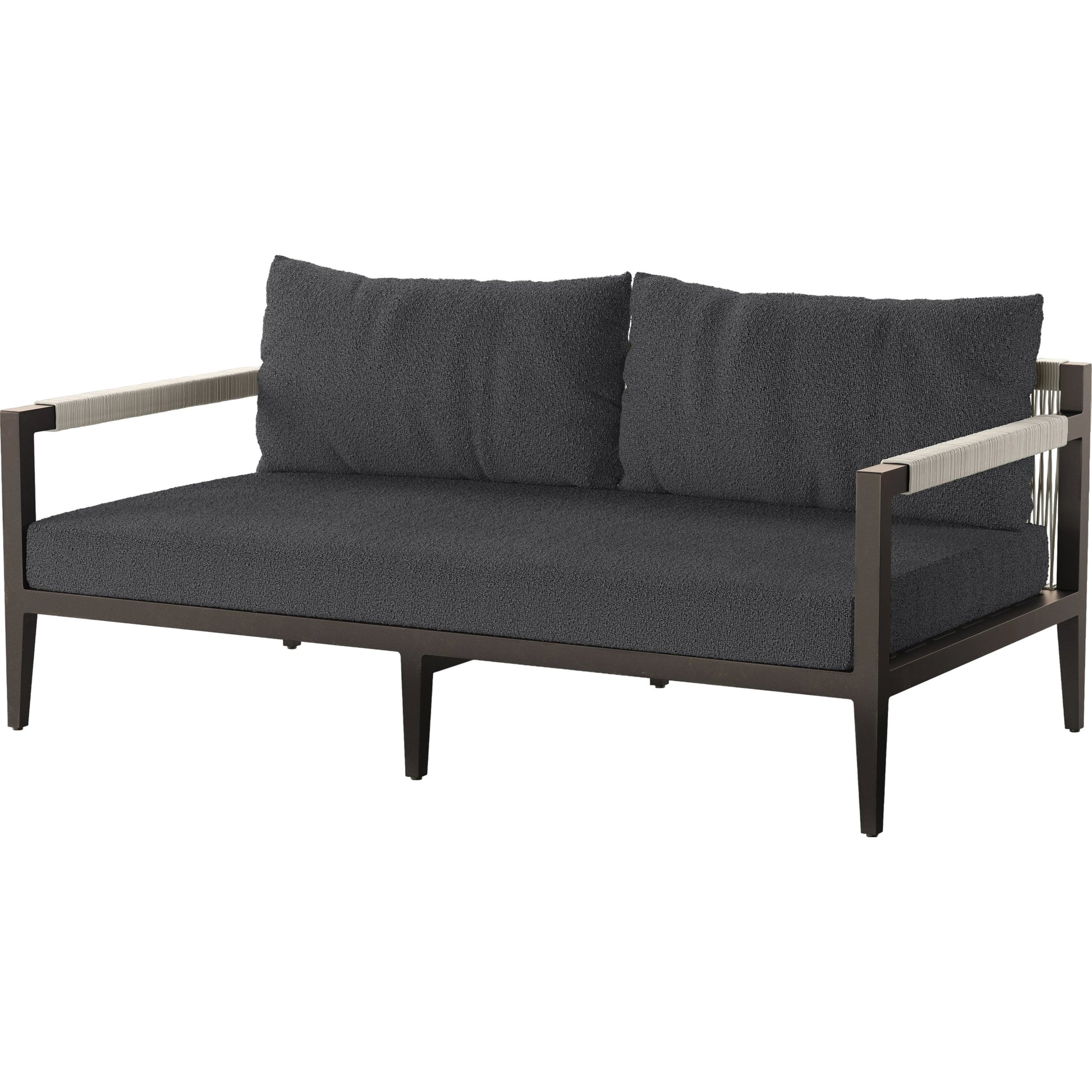 Sherwood Outdoor Sofa, Bronze by Four Hands. Made from 100% olefin, aluminum, 100% polypropylene in a modern style.