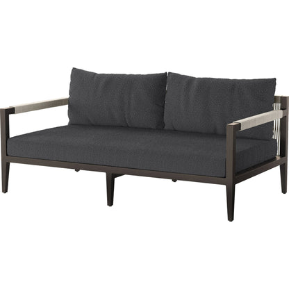 Sherwood Outdoor Sofa, Bronze by Four Hands. Made from 100% olefin, aluminum, 100% polypropylene in a modern style.