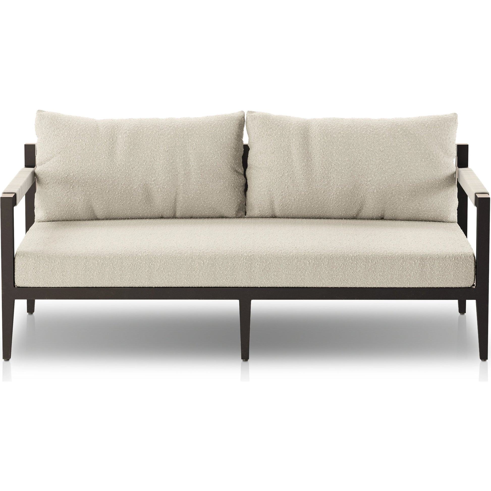 Sherwood Outdoor Sofa, Bronze by Four Hands. Made from 100% olefin, aluminum, 100% polypropylene in a modern style.