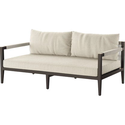 Sherwood Outdoor Sofa, Bronze by Four Hands. Made from 100% olefin, aluminum, 100% polypropylene in a modern style.