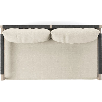 Sherwood Outdoor Sofa, Weathered Grey by Four Hands. Made from 100% olefin, solid fsc®-certified teak, 100% polypropylene in a coastal style.