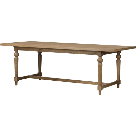 Blinn Extension Dining Table by Four Hands in worn oak veneer. Made from oak veneer, solid oak in a cottage & farmhouse style.