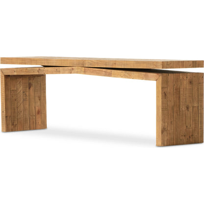 Matthes Large Console Table by Four Hands. Made from solid reclaimed pine in a modern style.