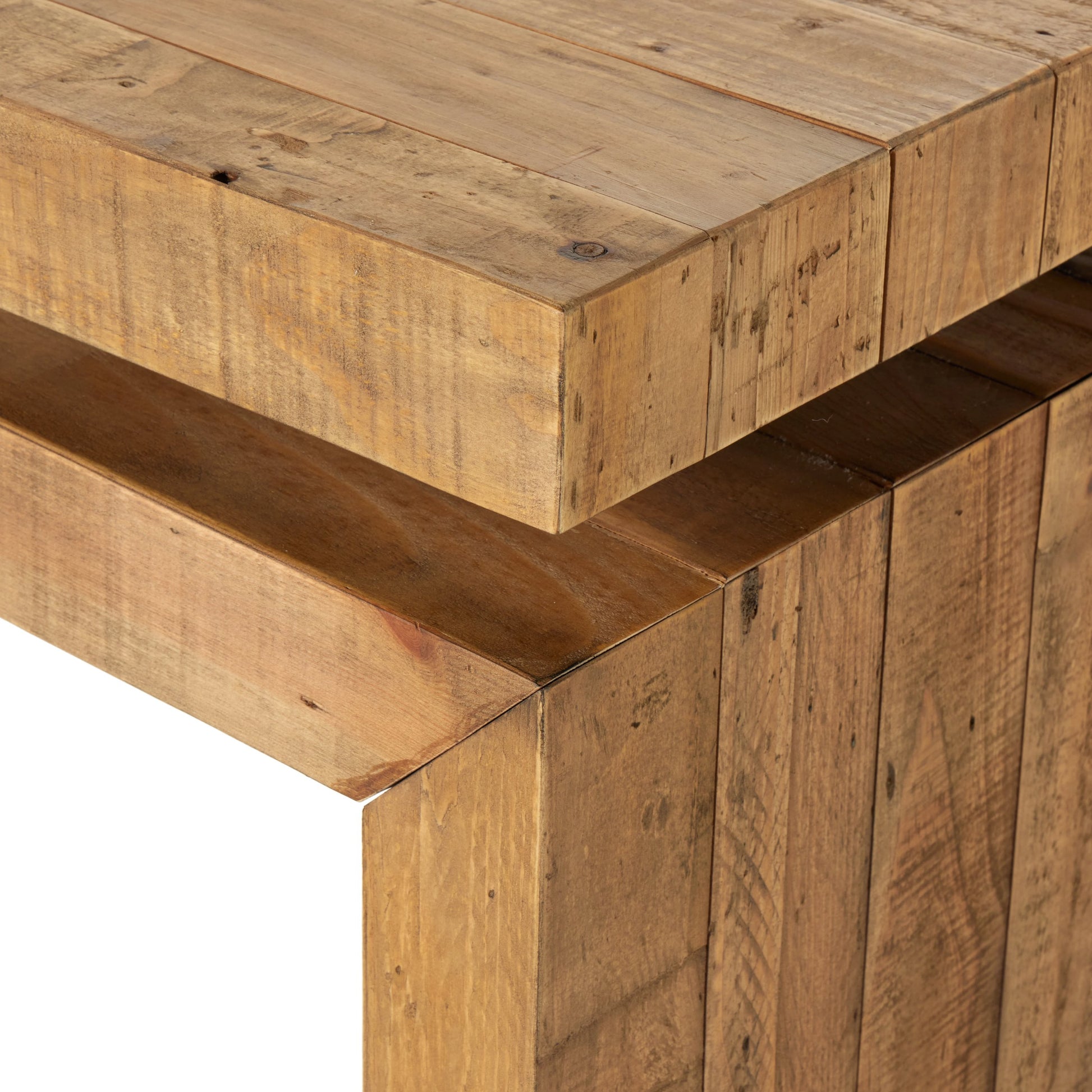 Matthes Large Console Table by Four Hands. Made from solid reclaimed pine in a modern style.