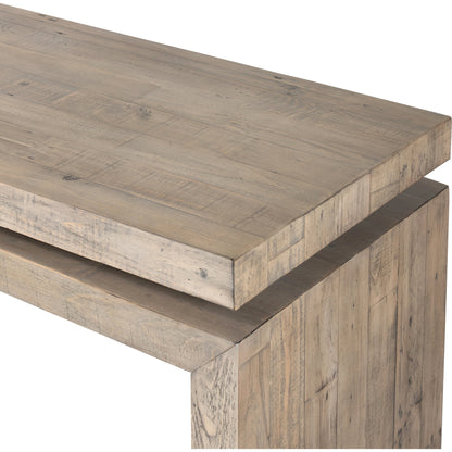 Matthes Large Console Table by Four Hands. Made from solid reclaimed pine in a modern style.