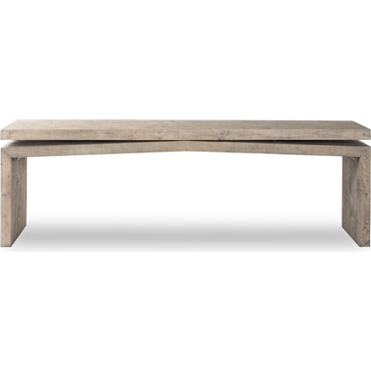 Matthes Large Console Table by Four Hands. Made from solid reclaimed pine in a modern style.