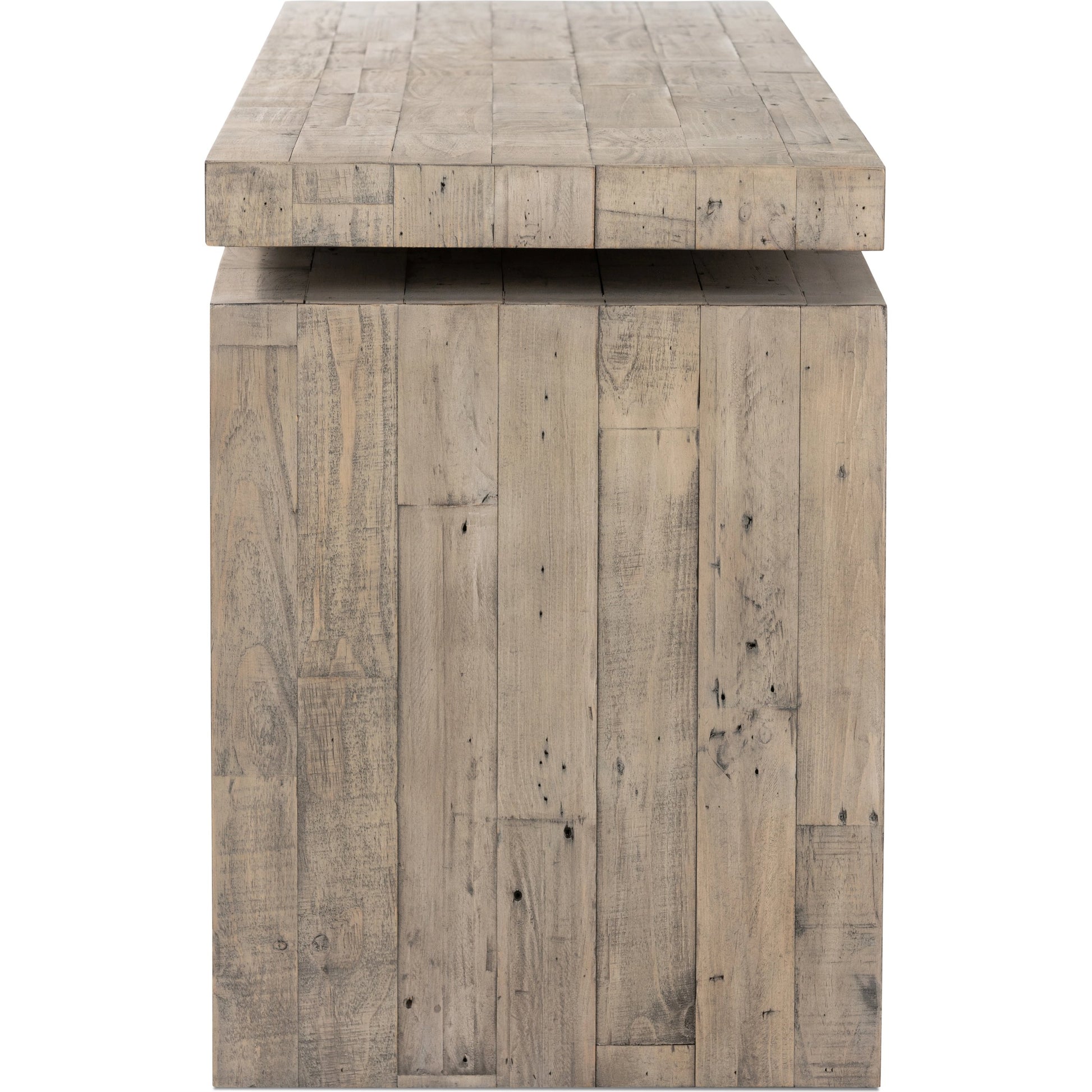 Matthes Large Console Table by Four Hands. Made from solid reclaimed pine in a modern style.